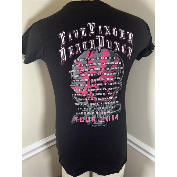Five Finger Death Punch & Volbeat 2014 Fall Co-Headling Tour T-Shirt‎ (Large) - Picture 4 of 5